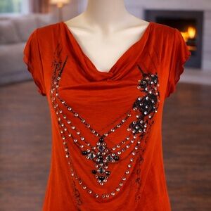 NWT Rhinestoned Cozy & Casual Top Size Small